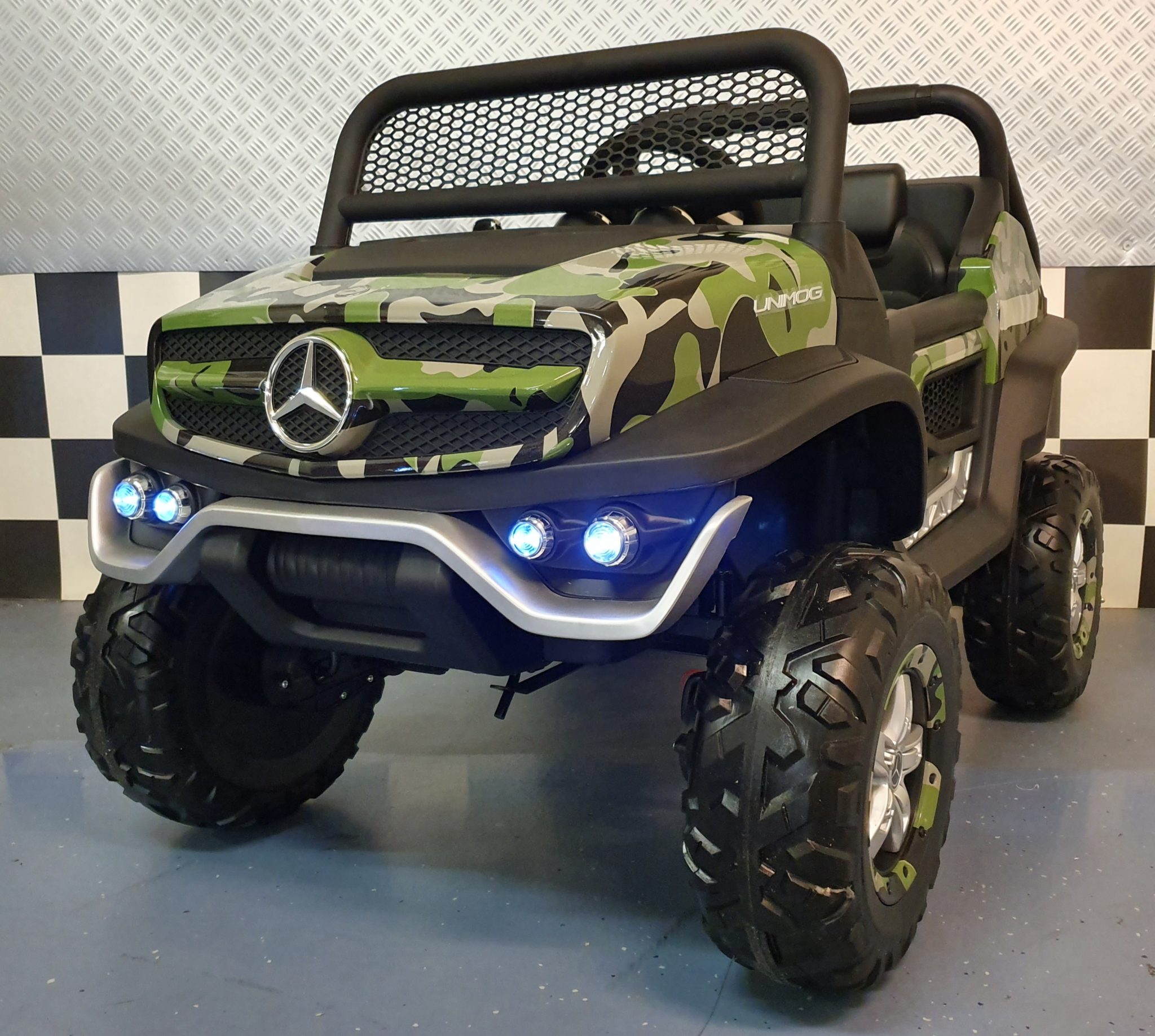 Electric children’s car Mercedes Unimog camouflage 4×4 2 persons