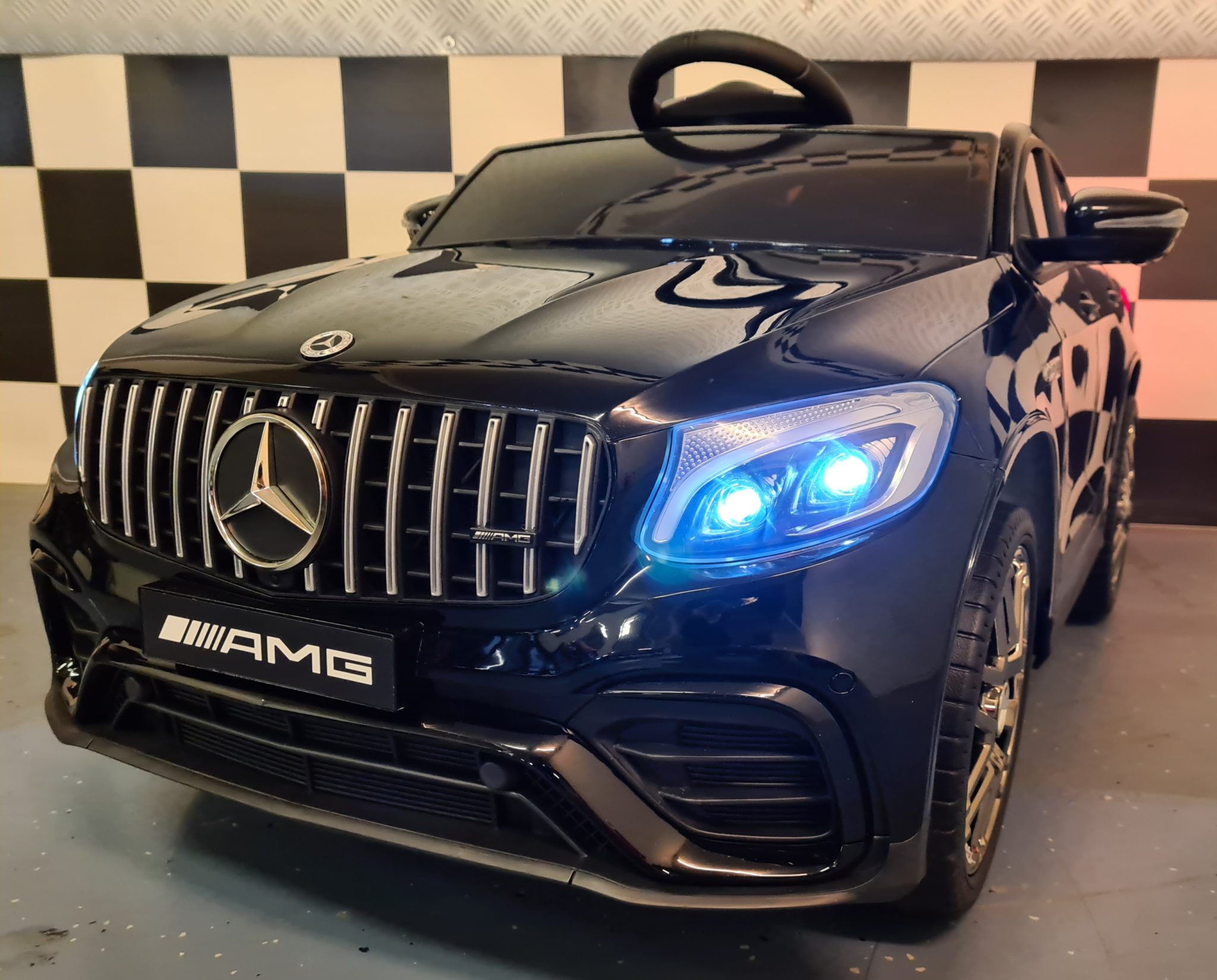 Children’s car Mercedes GLC 63 AMG 1 person metallic black